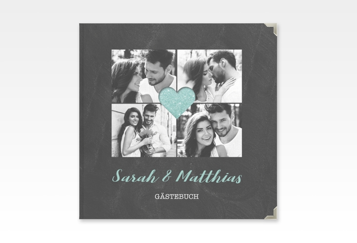 Gästebuch Selection Hochzeit Sparkly Leinen-Hardcover tuerkis