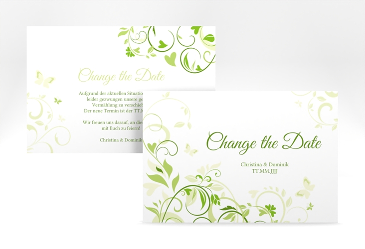 Change the Date-Karte Lilly A6 Karte quer gruen