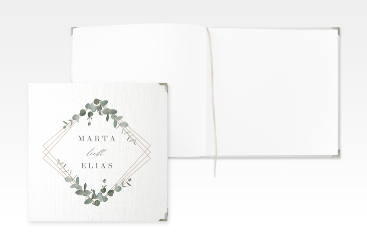 Gästebuch Selection Hochzeit Eukalyptus Leinen-Hardcover weiss