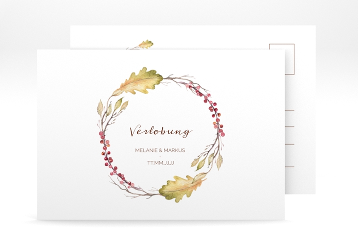 Verlobungskarte Hochzeit "Herbsthochzeit" A6 Postkarte