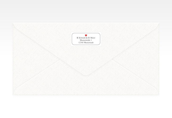 Absenderetikett Hochzeit Kartenspiel 45,7 x 21,2 mm im Herz-Ass-Design eines Kartenspiels