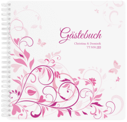 Klick: Details zu Gästebuch Hochzeit "Lilly" anzeigen Gästebuch Hochzeit "Lilly" Ringbindung pink
