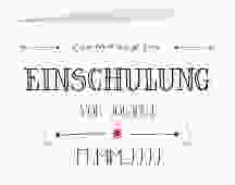 Einschulungskarte Druckschrift A6 Klappkarte quer pink