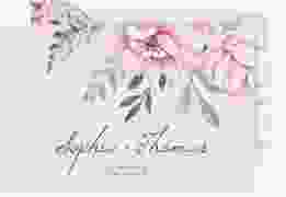 Save the Date-Postkarte "Blooming" A6 Postkarte rosa