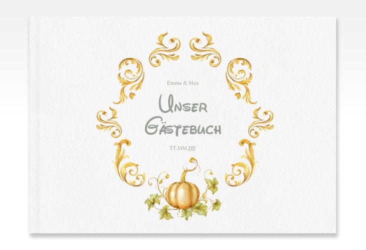 Gästebuch A4 quer Märchenhaft A4 quer, Hardcover gold