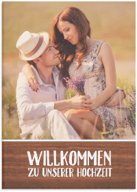 Klick: Details zu Willkommensschild Hochzeit "Landliebe" anzeigen Willkommensschild Hochzeit "Landliebe" 50 x 70 cm Leinwand braun