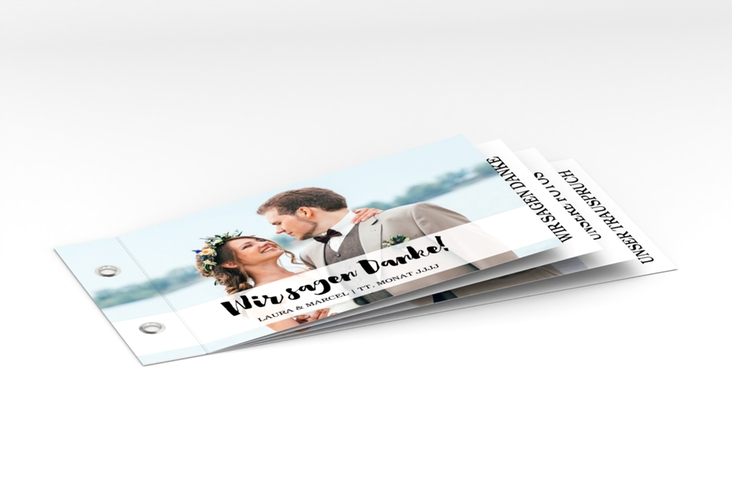 Danksagungskarte Hochzeit Mirage Booklet weiss