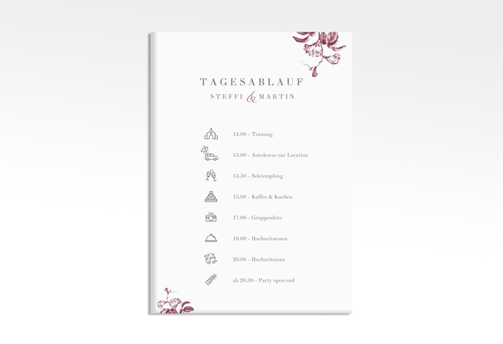 Tagesablauf Leinwand Hochzeit Magnificent 50 x 70 cm Leinwand rot