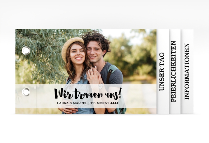 Hochzeitseinladung Mirage Booklet weiss