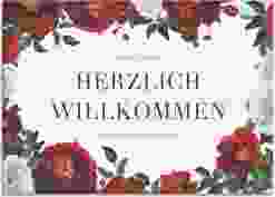 Willkommensschild Leinwand Florista 70 x 50 cm Leinwand weiss