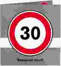 Einladung 30. Geburtstag Emil/Emma quadr. Klappkarte grau
