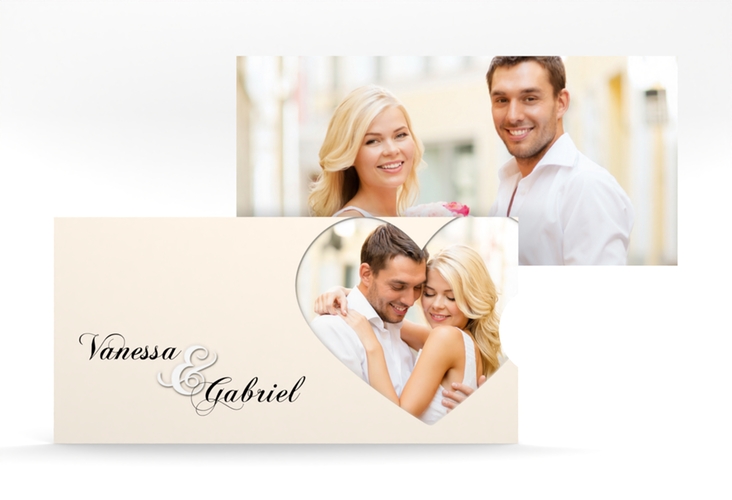 Hochzeitseinladung Sweetheart Einsteckkarte beige