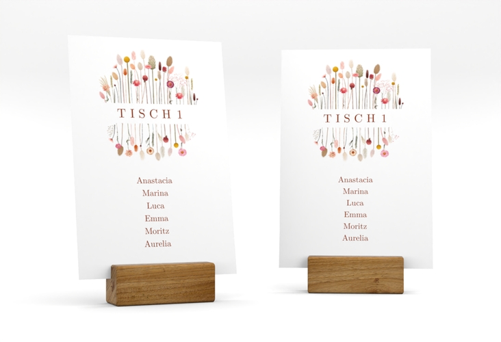 Tischaufsteller Hochzeit Driedflower Tischaufsteller weiss