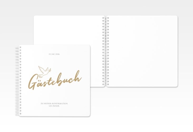 Gästebuch Konfirmation Edeltaube Ringbindung