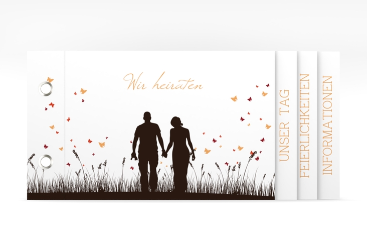 Einladung Hochzeit "Rouen" Booklet braun