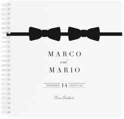 Klick: Details zu Gästebuch Hochzeit "Suits" anzeigen Gästebuch Hochzeit "Suits" Ringbindung schwarz