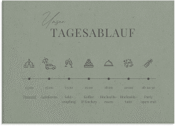 Tagesablauf Leinwand Hochzeit Vereint 70 x 50 cm Leinwand gruen