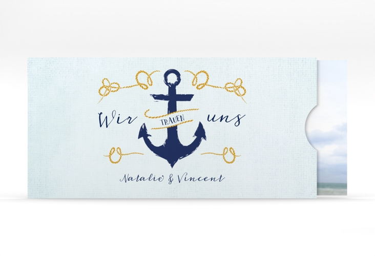 Hochzeitseinladung Anker Einsteckkarte tuerkis