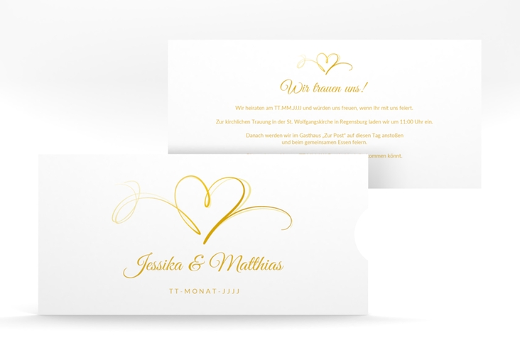 Hochzeitseinladung Envie Einsteckkarte gold hochglanz