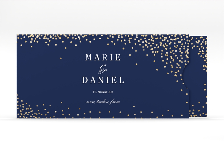 Hochzeitseinladung Glitter Einsteckkarte blau