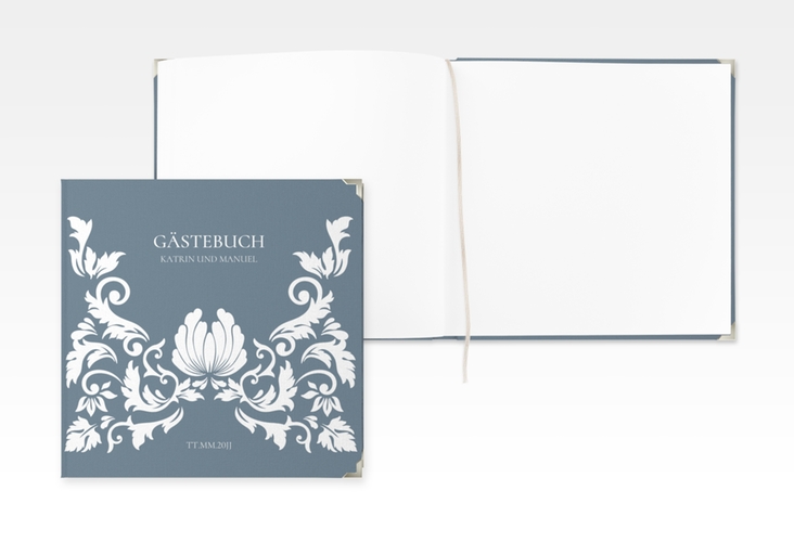 Gästebuch Selection Hochzeit Royal Leinen-Hardcover mit barockem Blumen-Ornament