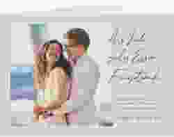 Hochzeitseinladung Liebesbekundung mittlere Klappkarte quer grau