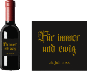 Piccoloetikett Hochzeit Wednesday Etikett Piccolo schwarz