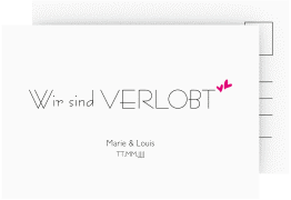 Klick: Details zu Verlobungskarte Hochzeit "Twohearts" anzeigen Verlobungskarte Hochzeit Twohearts A6 Postkarte pink