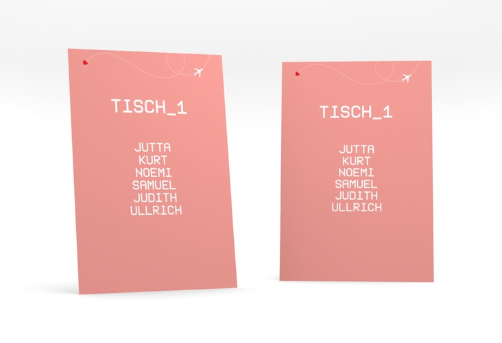 Tischaufsteller Hochzeit Weddingpass Tischaufsteller rosa