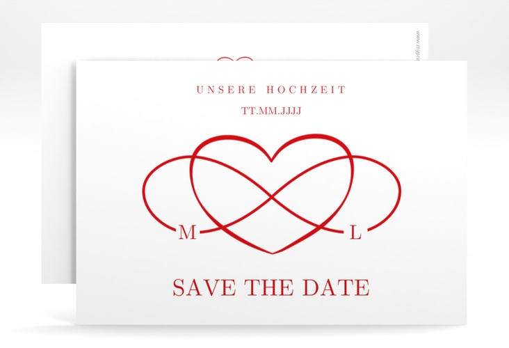 Save the Date-Karte Infinity A6 Karte quer rot hochglanz