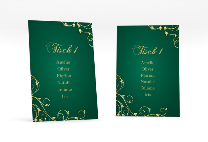 Tischaufsteller Hochzeit Eternity Tischaufsteller gruen