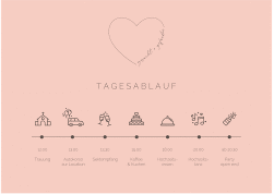 Klick: Details zu Tagesablauf Poster Hochzeit "Lebenstraum" anzeigen Tagesablauf Poster Hochzeit Lebenstraum 70 x 50 cm Poster rosa