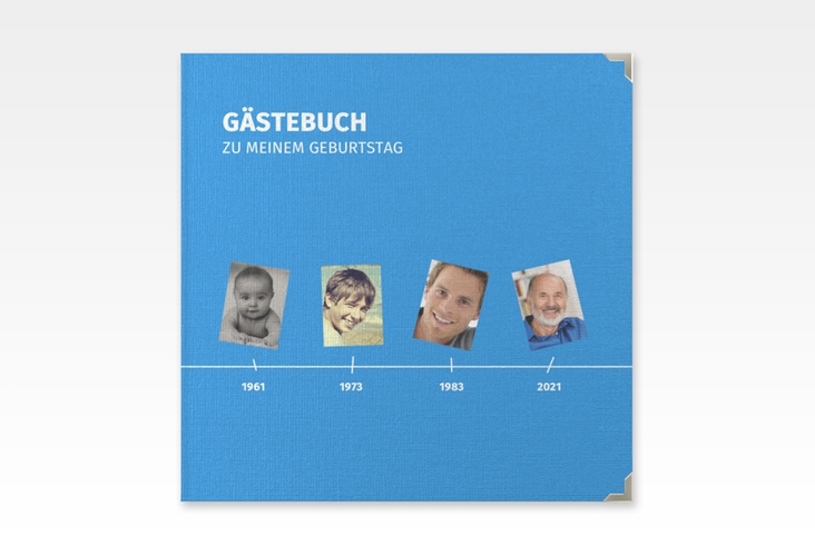 Gästebuch Selection Geburtstag Timeline Leinen-Hardcover blau