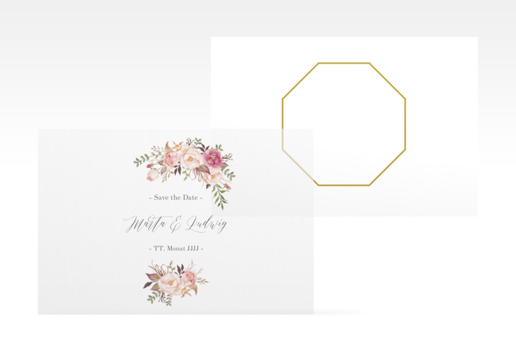 Save the Date Deckblatt Transparent "Prachtvoll" DIN A6 Deckblatt transparent weiss