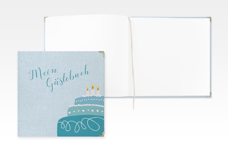 Gästebuch Selection Geburtstag Cake Leinen-Hardcover mit Geburtstagstorte mit Kerzen