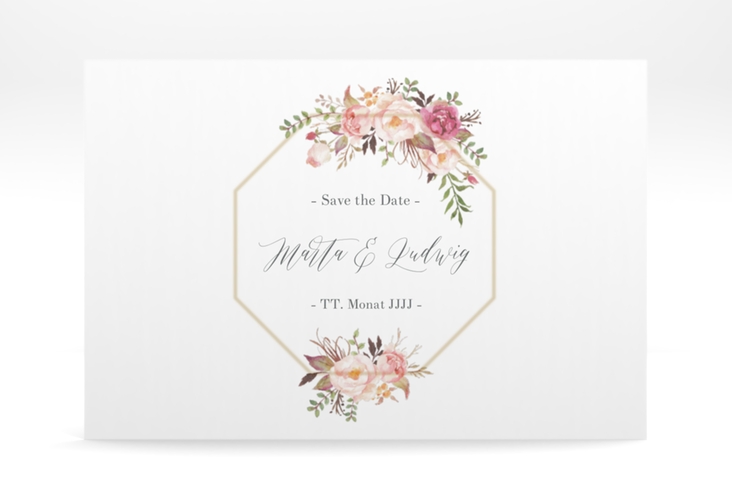 Save the Date Deckblatt Transparent "Prachtvoll" DIN A6 Deckblatt transparent weiss