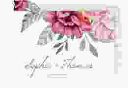 Antwortkarte Hochzeit Blooming A6 Postkarte weiss