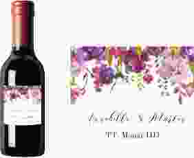 Piccoloetikett Hochzeit Violett Etikett Piccolo weiss