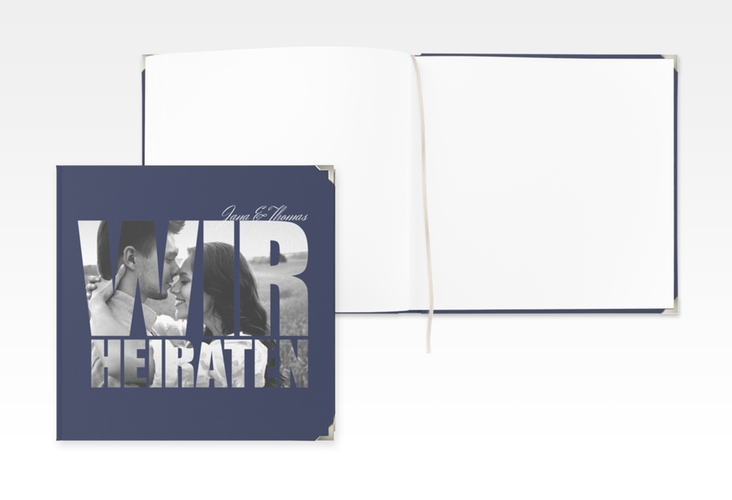 Gästebuch Selection Hochzeit Letters Leinen-Hardcover blau