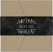 Klick: Details zu Hochzeitseinladung "Chalk" anzeigen Hochzeitseinladung Chalk Pocketfold schwarz