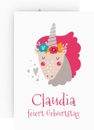 Einladungskarte Kindergeburtstag "Pink"