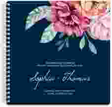 Gästebuch Hochzeit Blooming Ringbindung blau