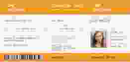 Einladung Jugendweihe Ticket lange Karte quer orange
