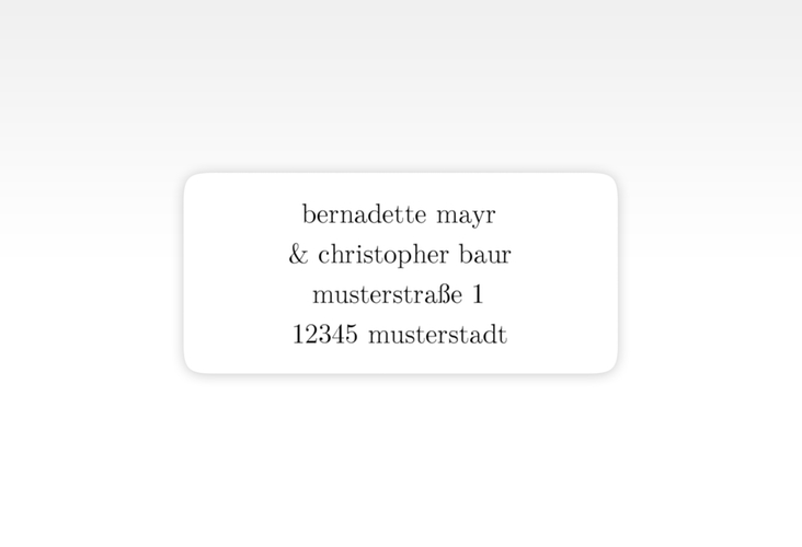 Absenderetikett Hochzeit Minimal 45,7 x 21,2 mm