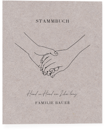 Stammbuch A4 Hands Stammbuch A4 Kraftpapier mit sich haltenden Händen im Monoline-Stil