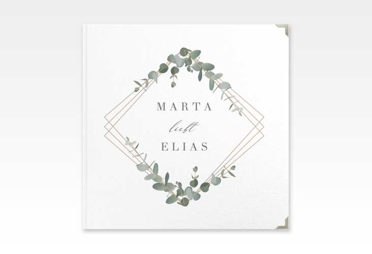 Gästebuch Selection Hochzeit Eukalyptus Leinen-Hardcover weiss