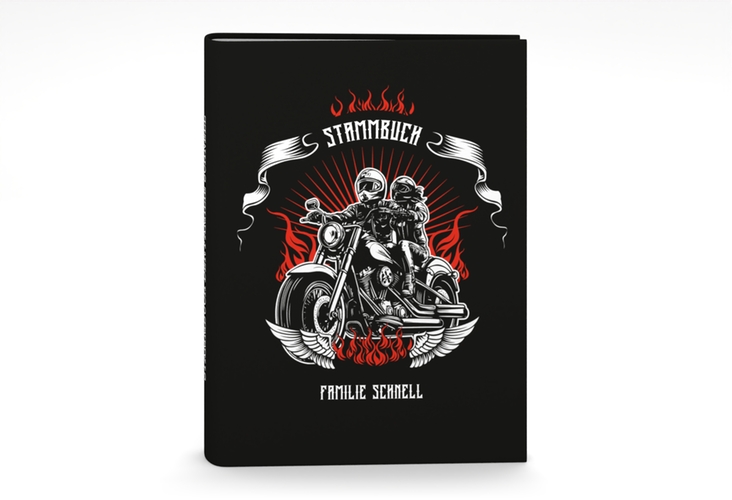 Stammbuch A5 Biker Stammbuch A5 mit Rocker-Paar auf Motorrad