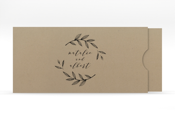 Hochzeitseinladung Naturelove Einsteckkarte schwarz hochglanz