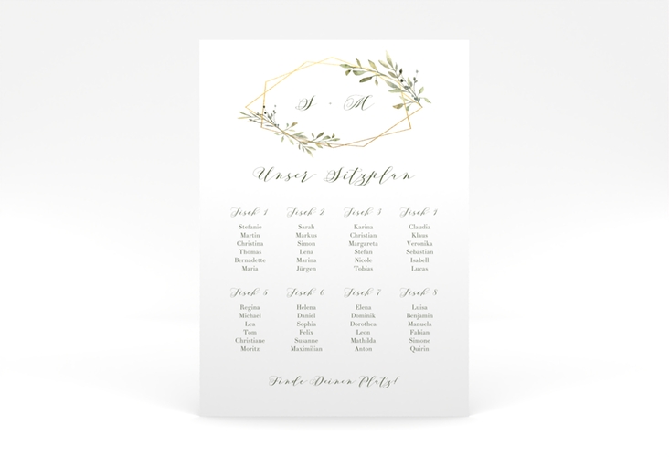 Sitzplan Poster Hochzeit Acacia 50 x 70 cm Poster