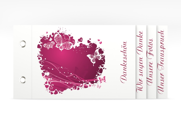 Danksagungskarte Hochzeit Mailand Booklet pink